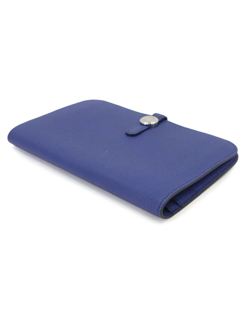 Hermes Dogon GM Bifold Wallet Togo Blue Electric Silver